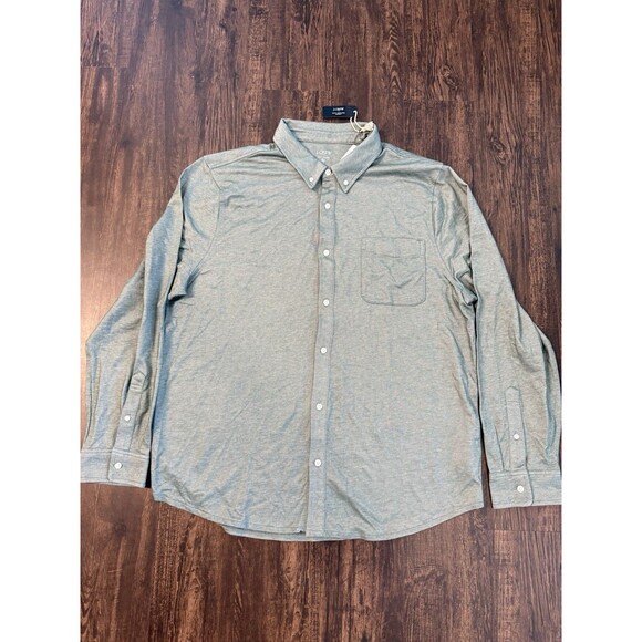 J. Crew Mens Performance Knit Oxford Long Sleeve Shirt CA915 Green XXL - Picture 1 of 10